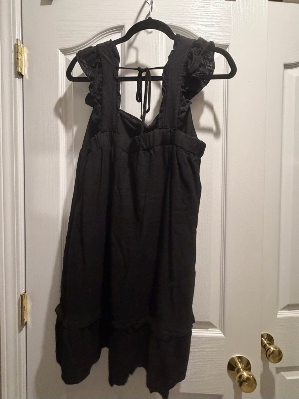 Black Ruffle Strap Mini Dress - Picture 3 of 3